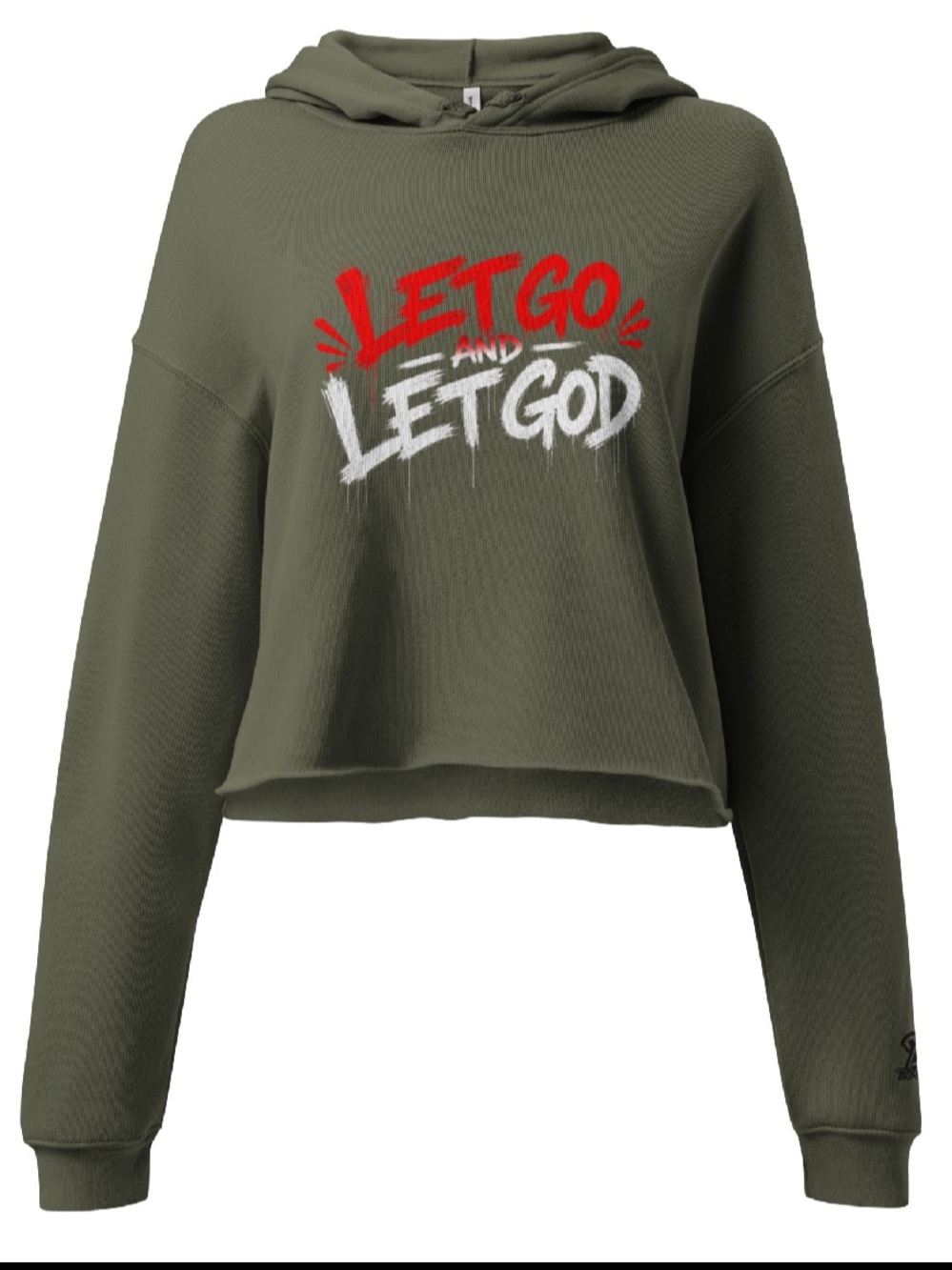 2wenty8 “Let Go and Let God” Cropped Hoodie with Embroidered Logo - Picture 5 of 7